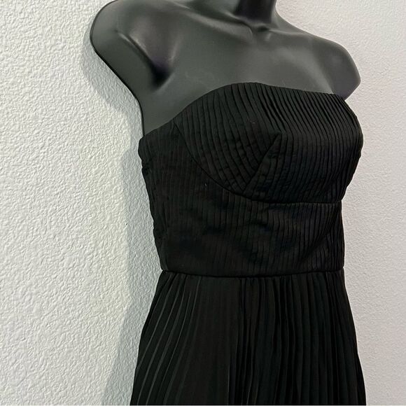 Silk Strapless Pleats Dress Twelfth Street Cynthia Steefe Black Party Cocktail 4 - Picture 5 of 14